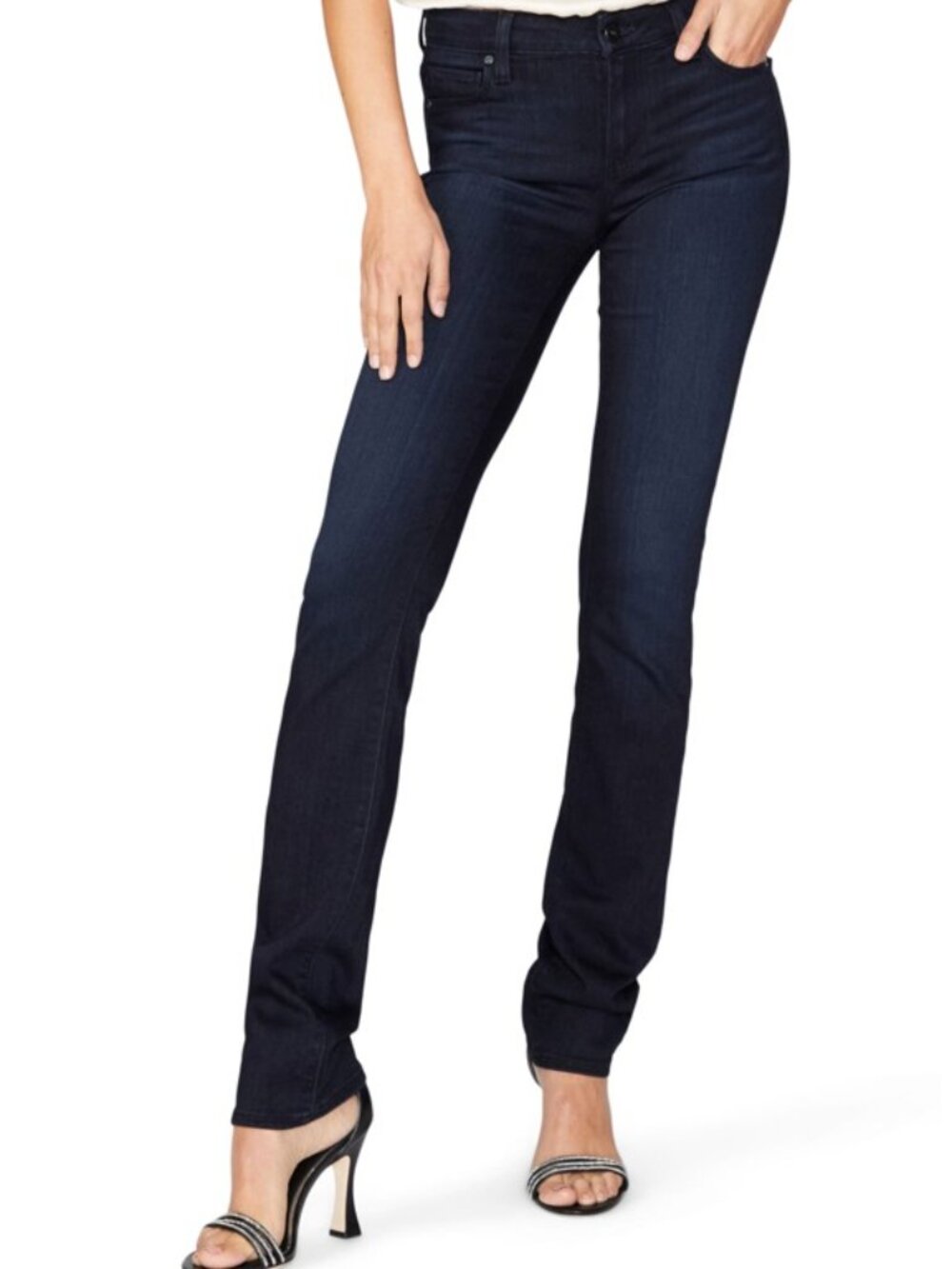 PAIGE Skyline Straight Leg Jeans Drama Dark Wash 27